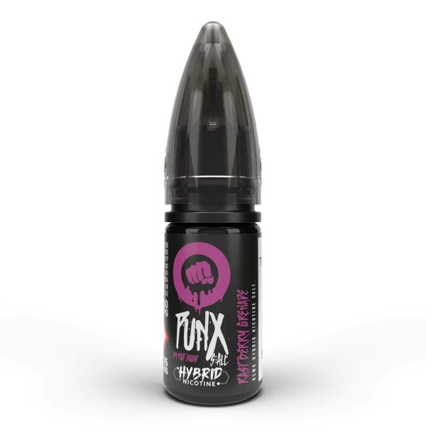 Riot Squad Punx Raspberry Grenade Nic Salts in 10mg and 20mg nicotine