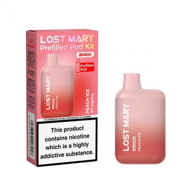 Lost Mary BM600 Prefilled Pod Vape Kit Peach Ice