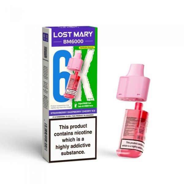 Lost Mary BM6000 Replaceable Pod Strawberry Raspberry Cherry Ice